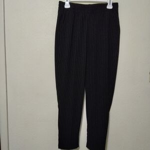 Abercrombie & Fitch Black Pull On Pinstripe Pants - Size M